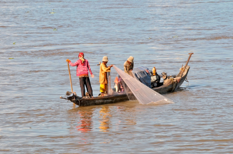Fishing In The River Phnom Penh Photo 
