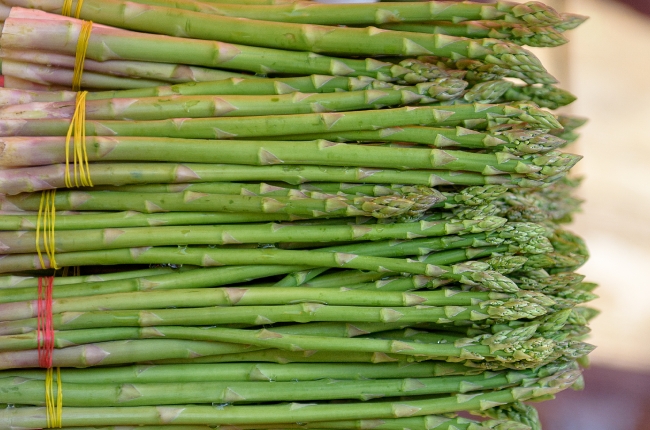 fresh asparagus at market in yangon myanmar