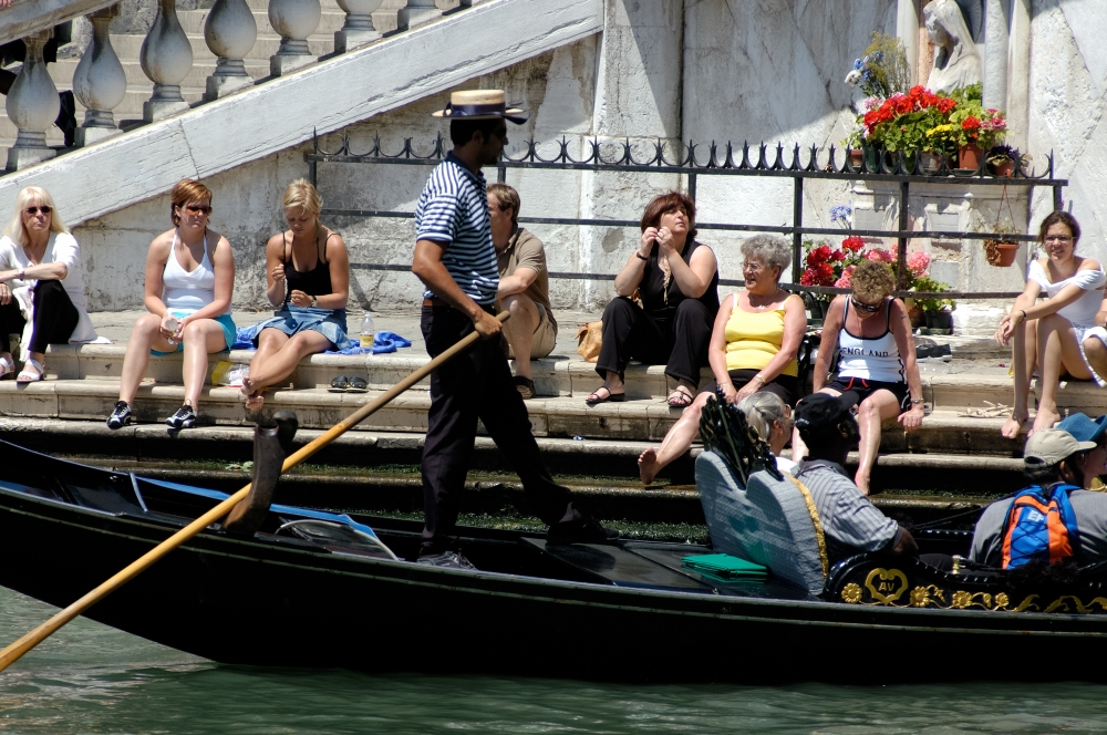 Gondola near Rialto Bridge in Venice Italy 1669