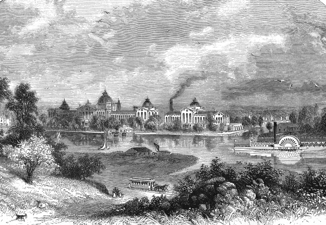 government buildings on wards island east river historical illus