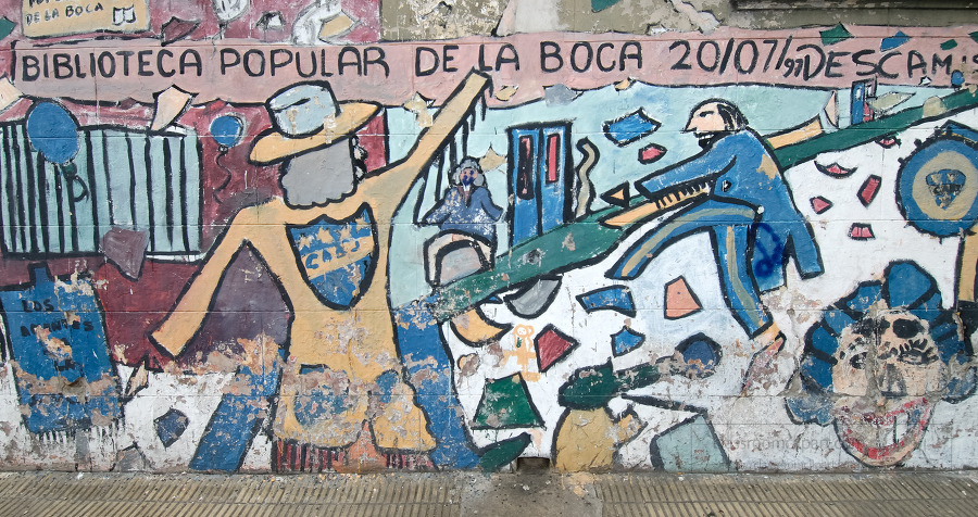 Graffiti on wall la boca argentina