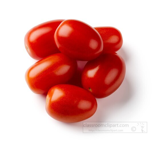 grop of red cherry tomatoes on white background