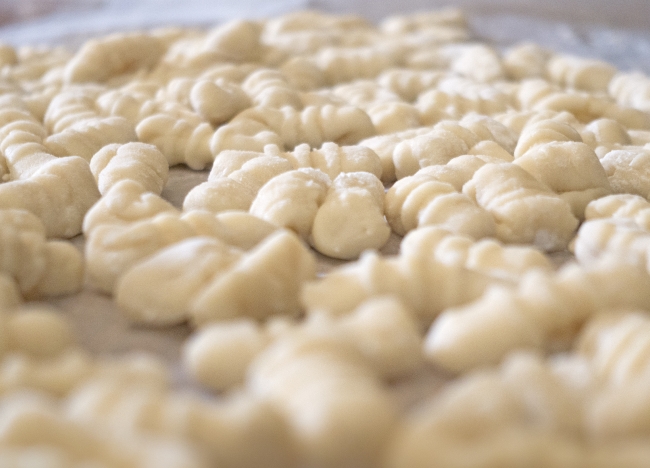 hand made fresh uncooked gnocchi photo