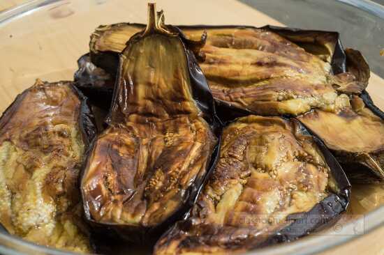 Healthy roasted eggplant