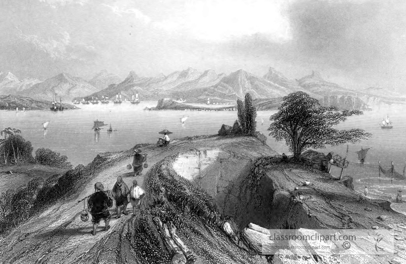 hong kong harbor historical illustration 06