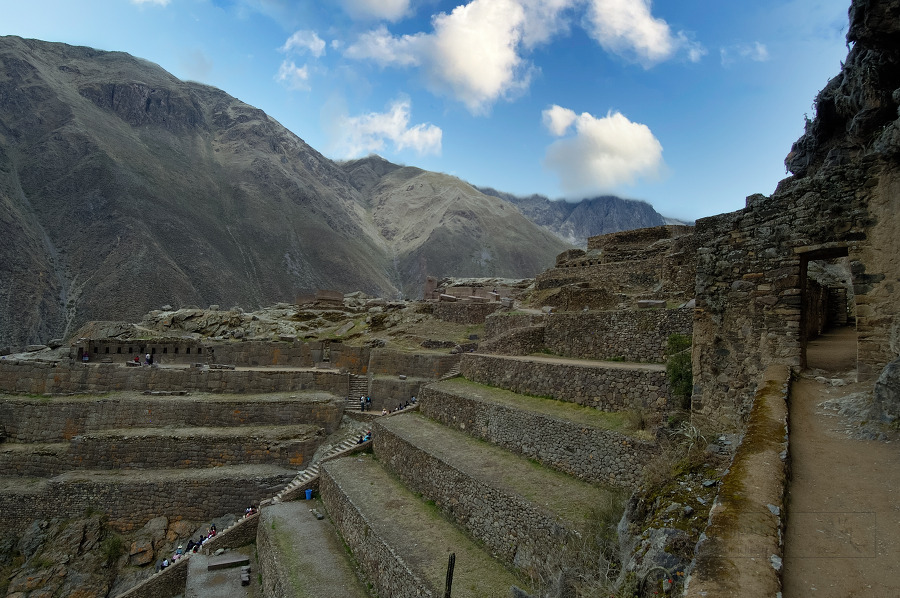 Inca Fortress carved stone terraces Peru