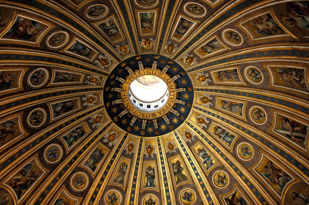 interior dome st peters basilica rome italy photo 0930L