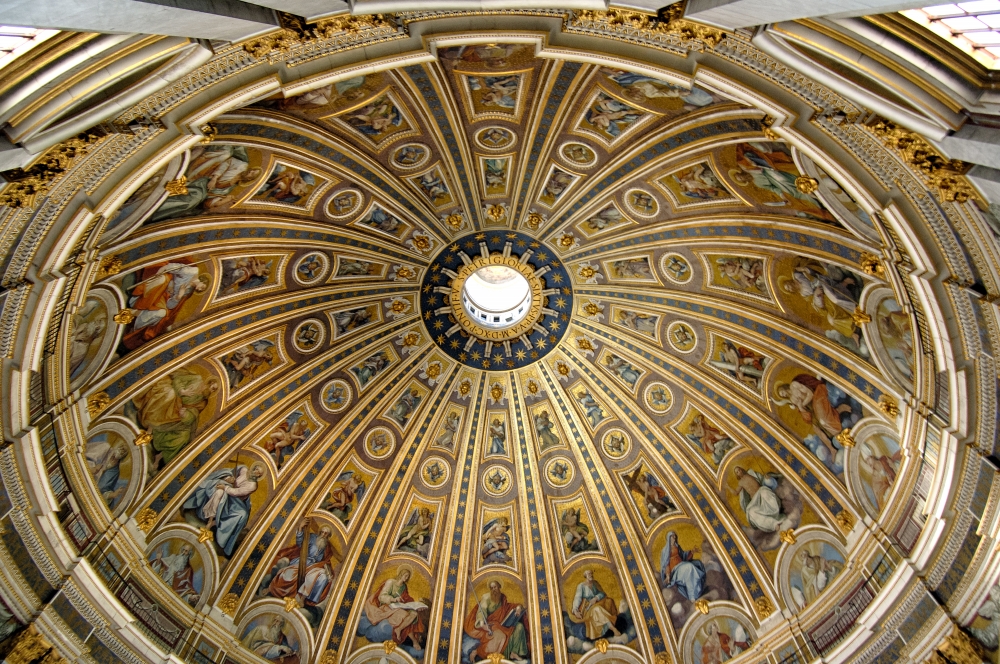 interior dome st peters basilica rome italy photo 0932L