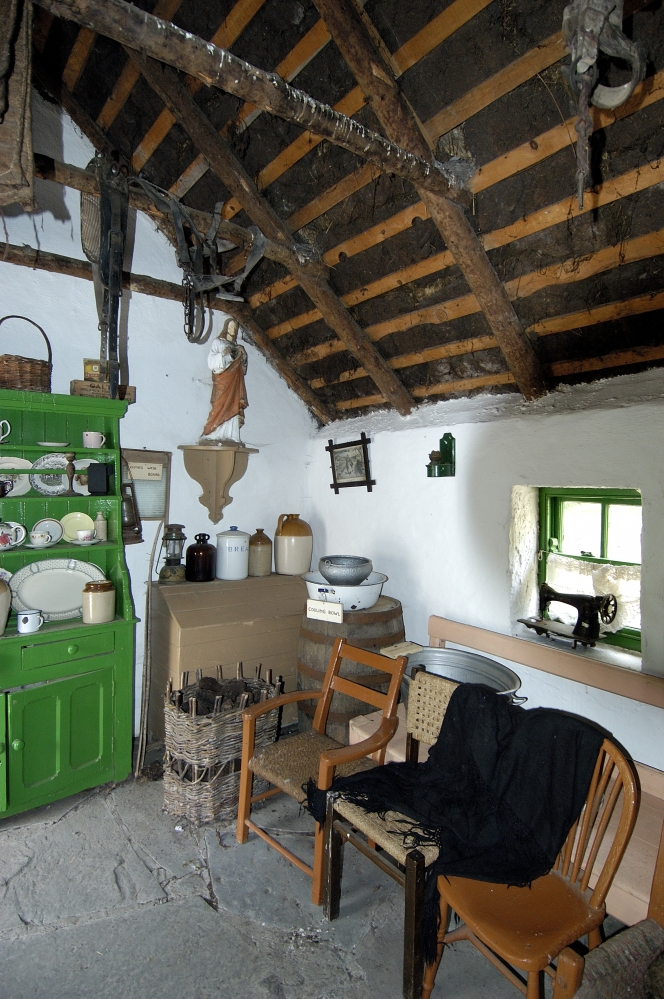 Interior of a 19th century  bog village