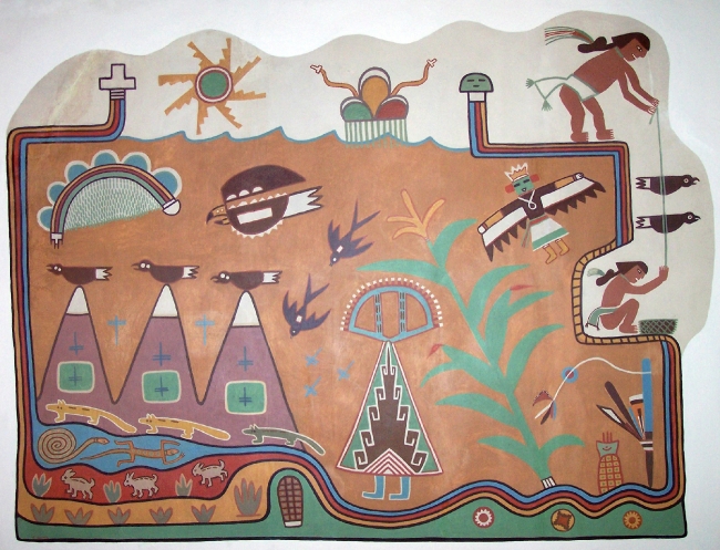 Kabotie Symbols Mural at the Painted Desert Inn Arizona