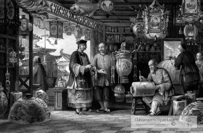 lantern merchant china historical illustration 52A