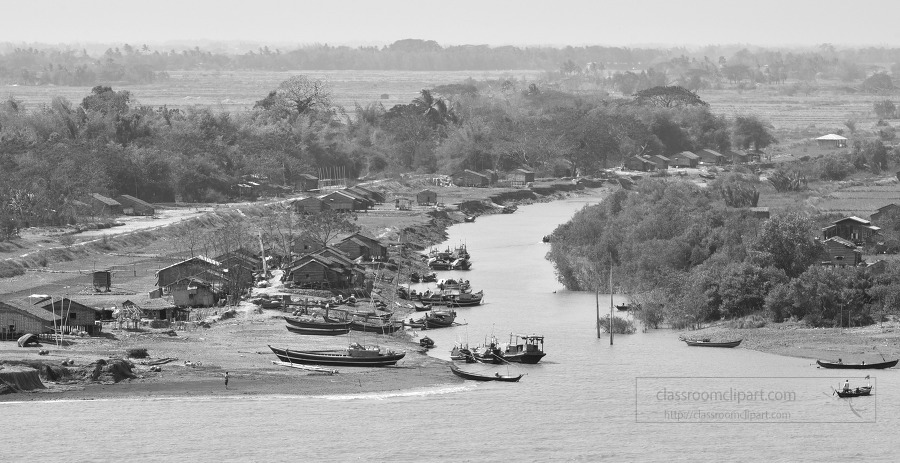 Life along the Yangon river Myanmar 