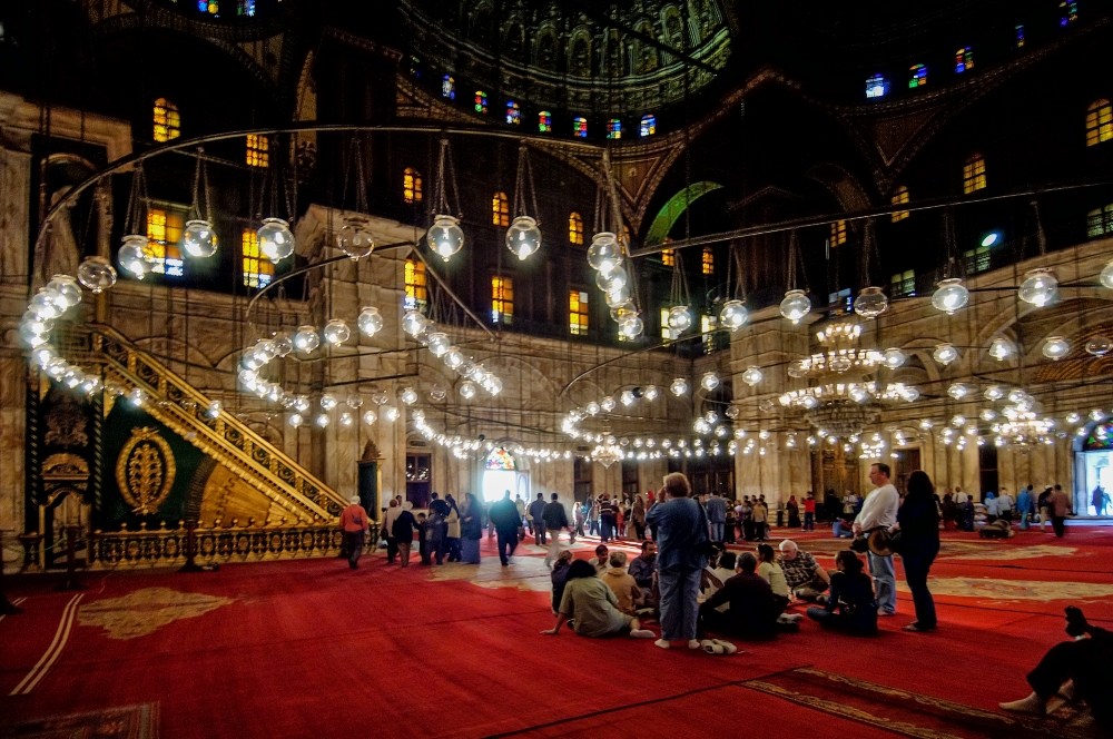 Lights in the interior Great Mosque