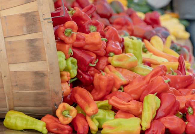 Local vegetables sold at a farmers market