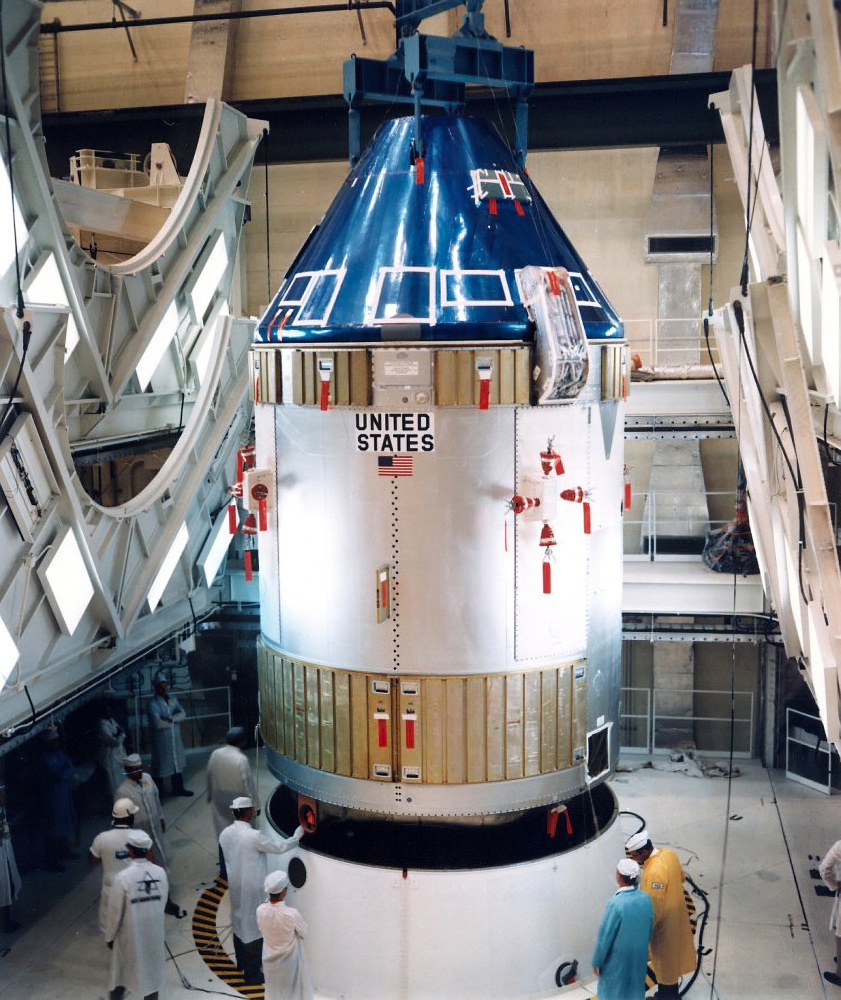 mating of Apollo 7 CSM to S-IVB adapter