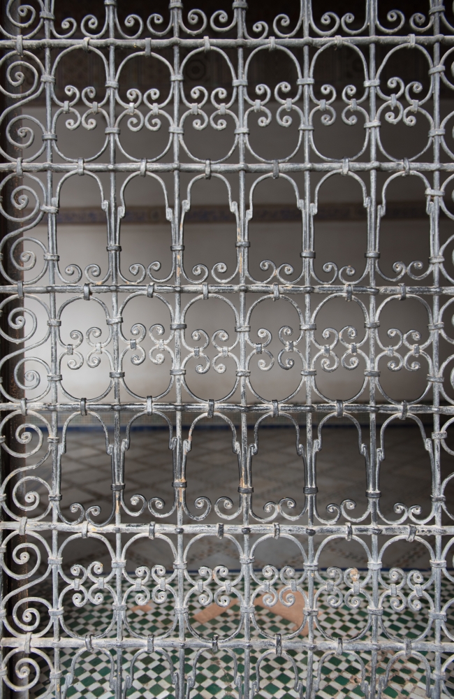 metal ornate bars covering window morocco photo 6494