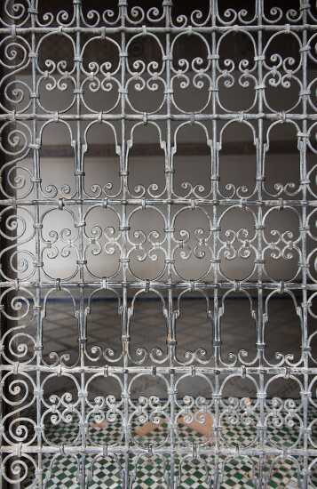 metal ornate bars covering window morocco photo 6494