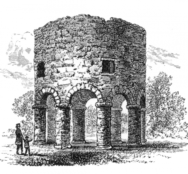newport tower historical illustration