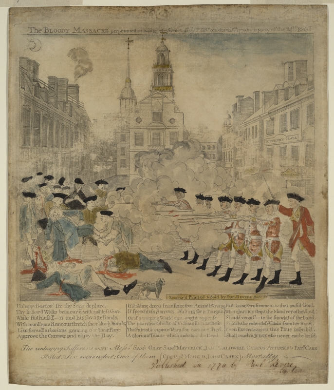 newspaper published by john paul jones depicting boston masacre