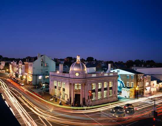 Night photo of Georgetown Washington DC