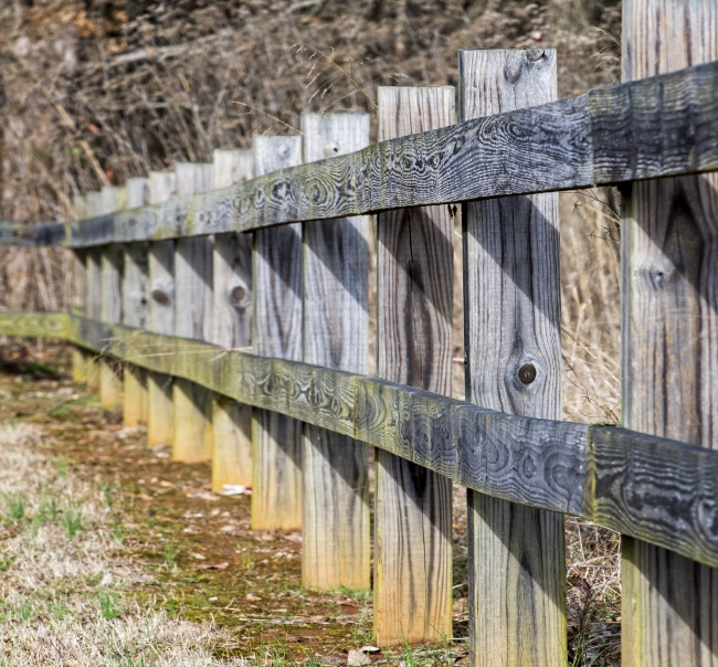 old wooden fence along trail in tennessee