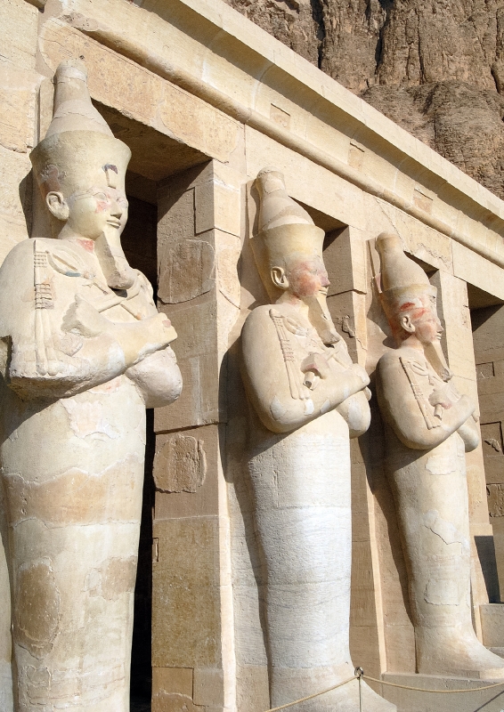 Osirid Statues On Pillars Entrance Hatshepsut Temple Photo Image 