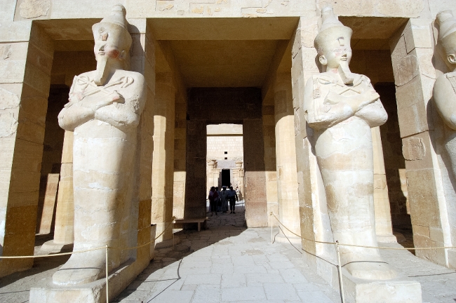 Osirid Statues On Pillars Entrance Hatshepsut Temple Photo Image 