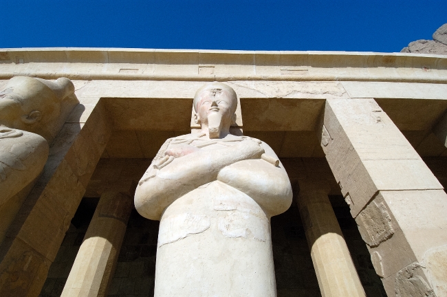 Osirid Statues On Pillars Entrance Hatshepsut Temple Photo Image 