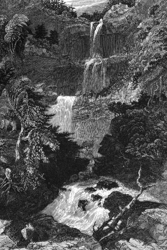 panorama of trenton falls historical illustration