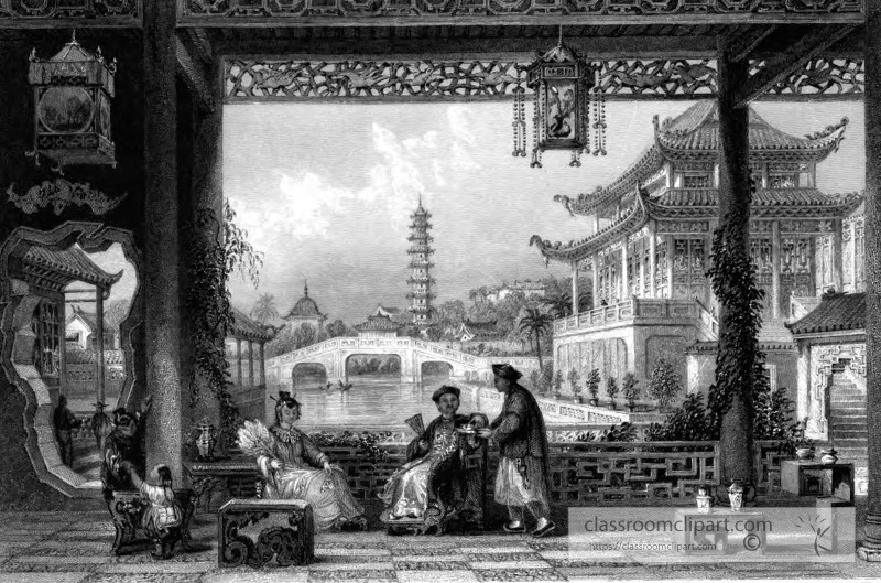 pavillion garden historical illustration 40A