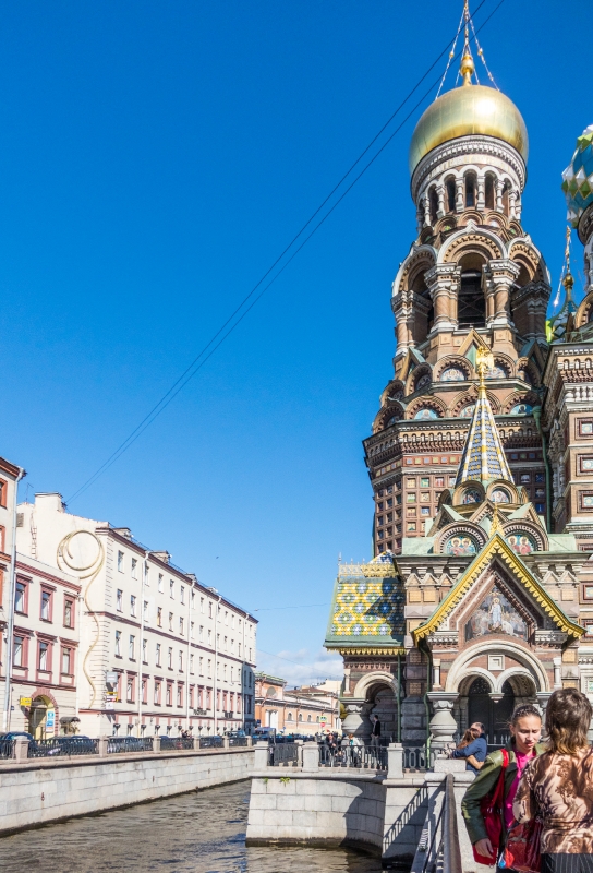 photo elaborate facade of the Church of Our Savior st petersburg russia