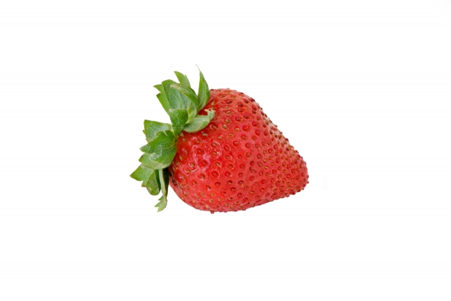 photo image single strawberry on white background