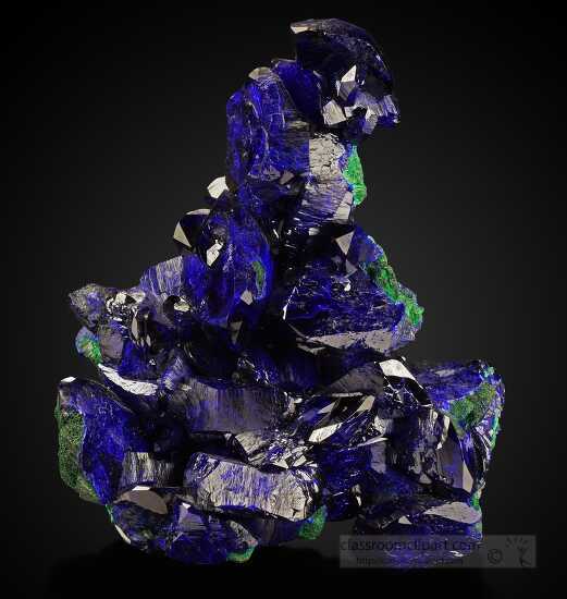 photo of mineral azurite, the blue mineral, and malachite