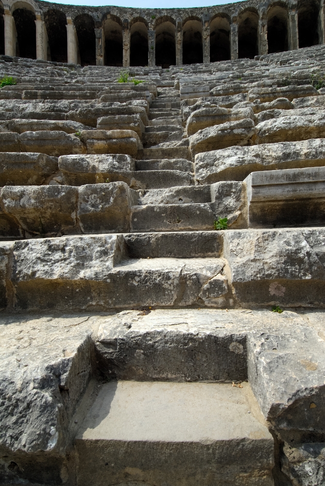 Photo Theatre Steps, Closeup Ancient City of Aphrodisias 