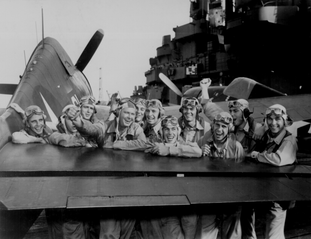 Pilots pleased over their victory during the Marshall Islands attack