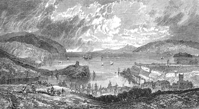 plymouth harbor historical illustration