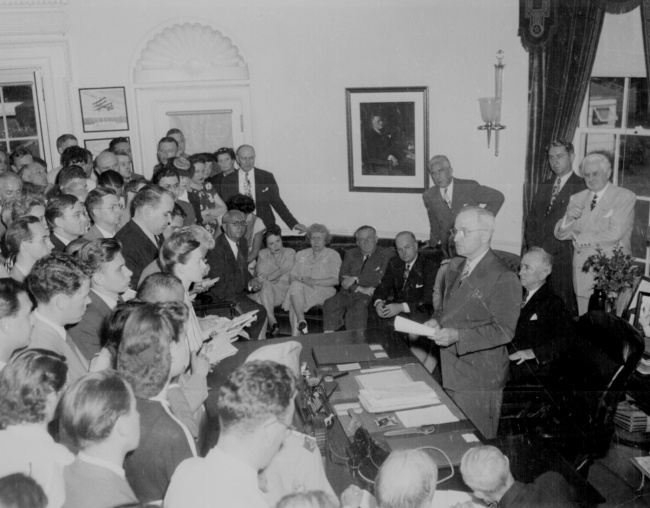 President Truman announces Japan