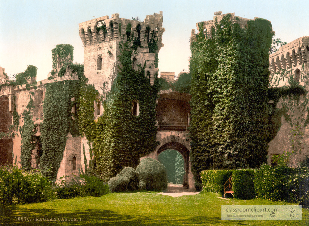 Raglan Castle I England historical print