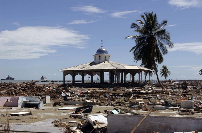 ruins of downtown after the massive Tsunami