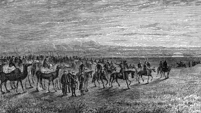 Russian Army On The Turcoman Steppes Historical Illustration