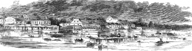scene at baton rouge during the floods of 1874 mississippi river