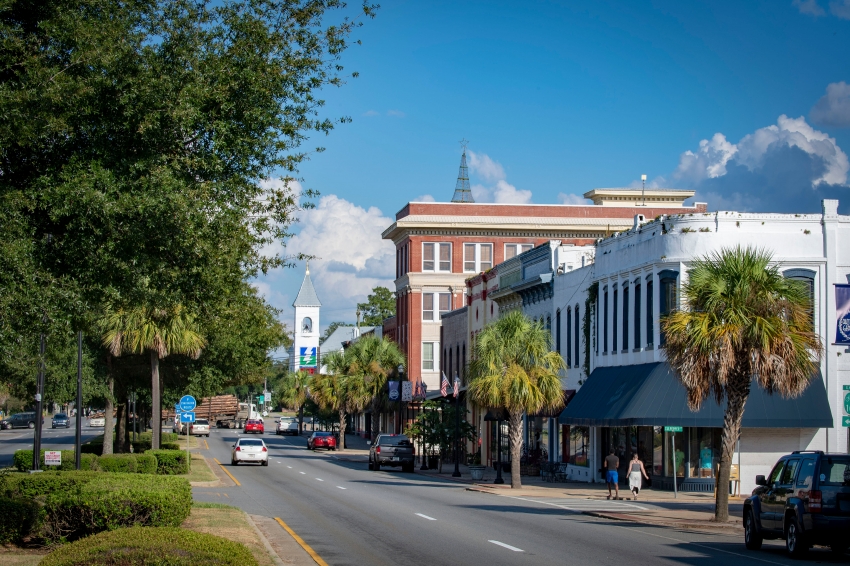 scenic view down the main drive of Quitman Georgia