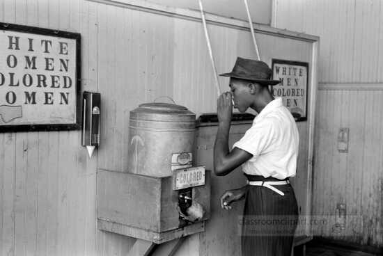 segregation african american drinking from water color in Oklaho