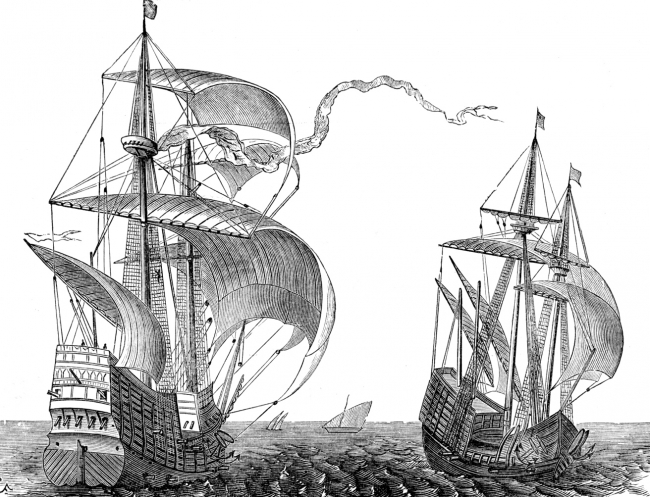 Spanish Galleons on their Way over the Pacific