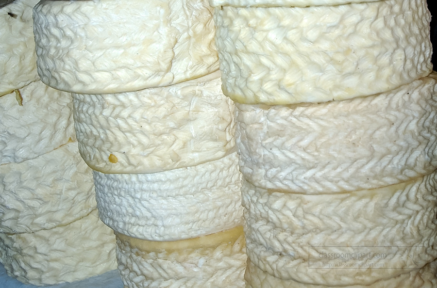 Stacks of Cheese found in an indoor market Cuzco Peru