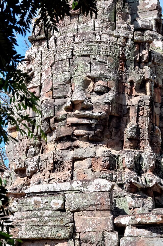 Stone Face at Angkor Wat in Cambodia