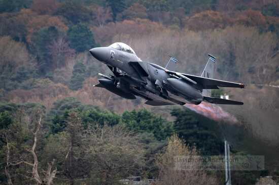 Strike Eagle assigned to the 492nd Fighter Squadron takes off fr
