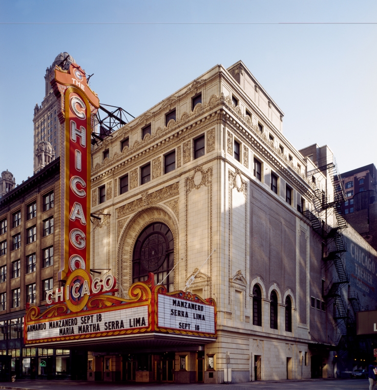 The historic Chicago Theater, which opened in 1921