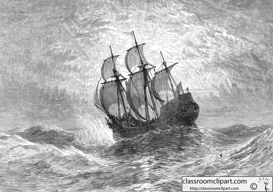 The Mayflower at Sea