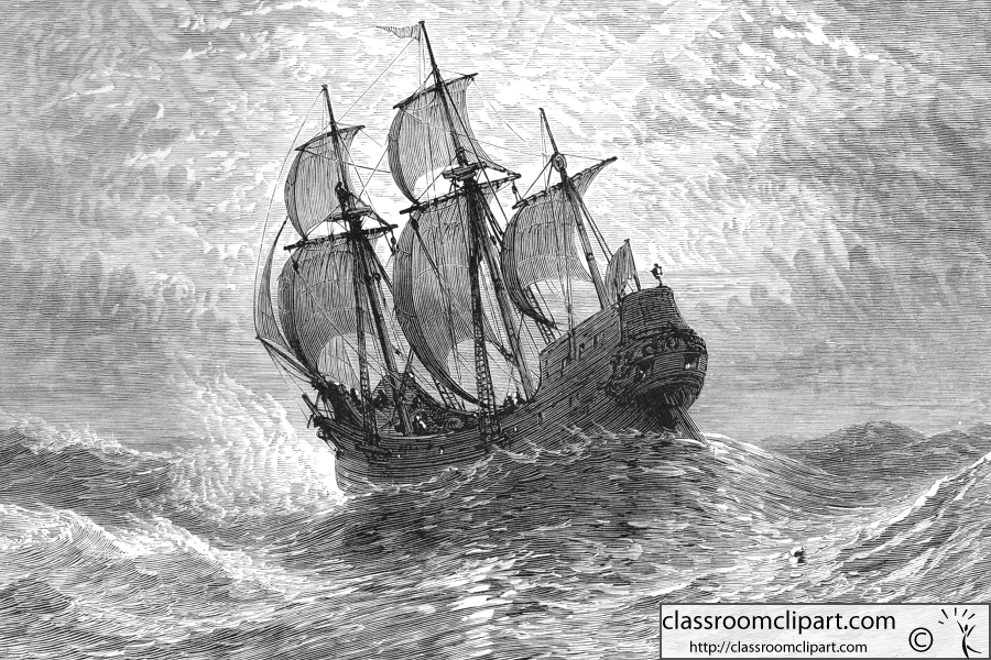 The Mayflower at Sea